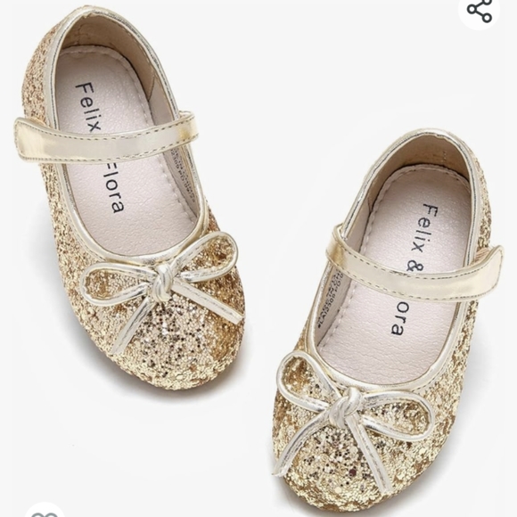Gold Glitter Flats - Picture 1 of 4